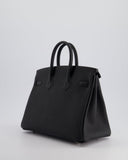 Hermes Birkin 25 Retourne Bag in Black Togo Leather with Palladium Hardware