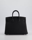 Hermes Birkin 25 Retourne Bag in Black Togo Leather with Palladium Hardware