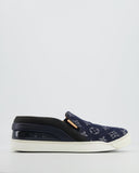 Louis Vuitton Blue Denim with Monogram Logo Slip On Tempo Trainers EU 37