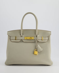 Hermes Birkin 30cm Bag in Beton Togo Leather with Gold Hardware