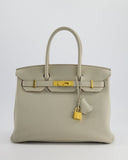 Hermes Birkin 30cm Bag in Beton Togo Leather with Gold Hardware