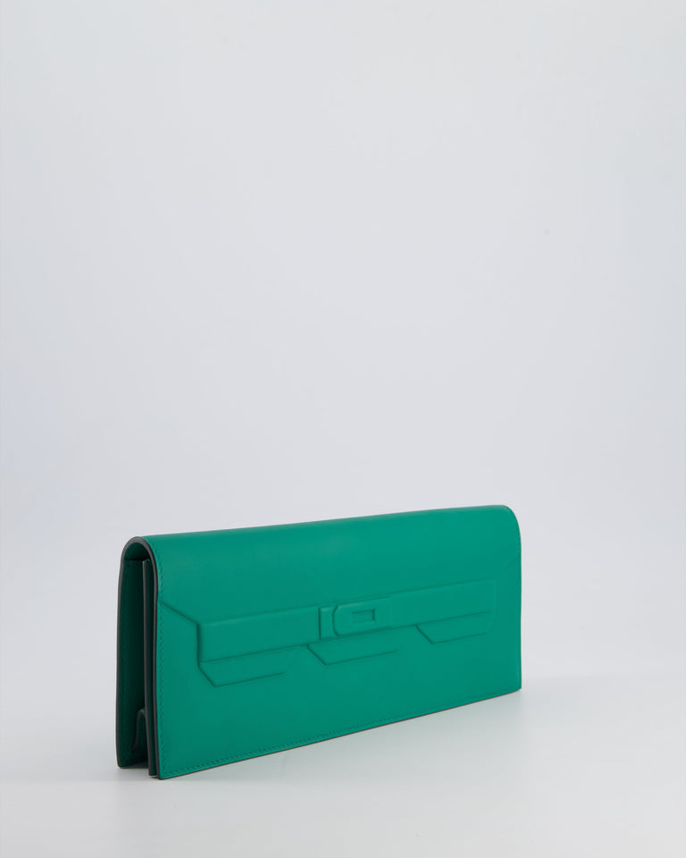 *FIRE PRICE* Hermes Birkin Cut Shadow Bag In Vert Vertigo Swift Leather