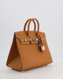 Hermes Birkin 25 Sellier Bag in Toffee Epsom Leather with Palladium Hardware