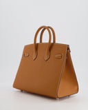 Hermes Birkin 25 Sellier Bag in Toffee Epsom Leather with Palladium Hardware