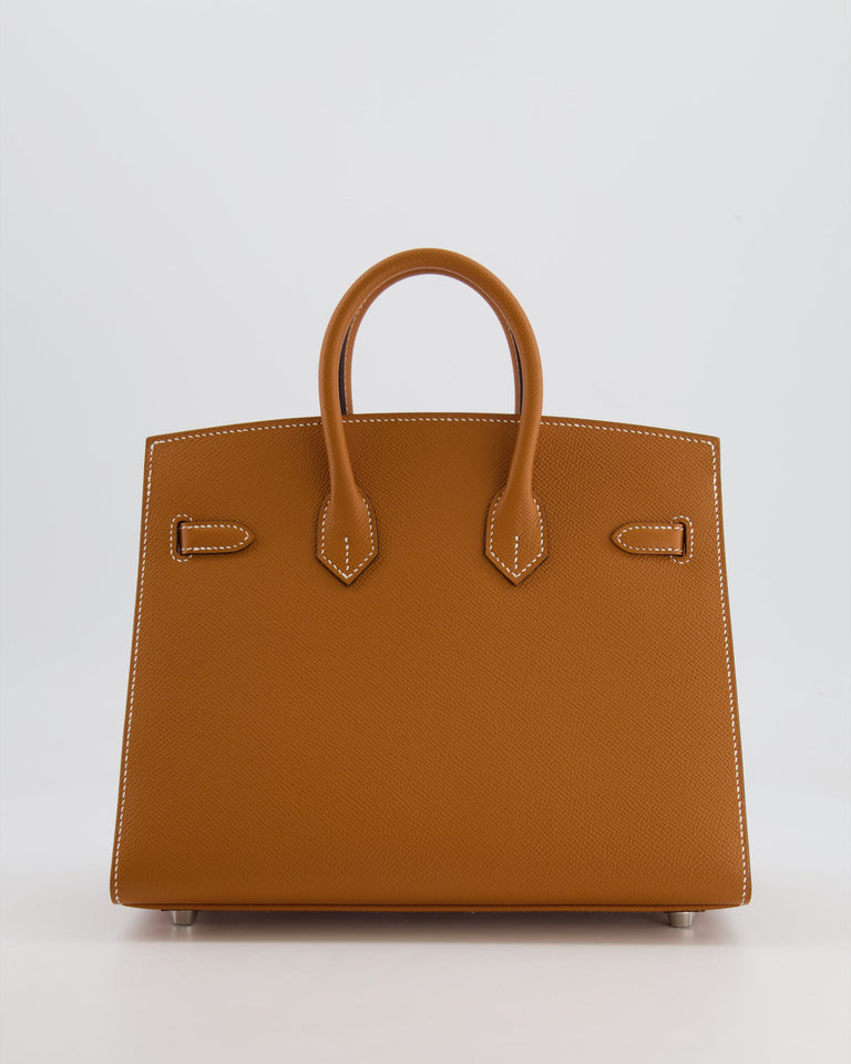 Hermes Birkin 25 Sellier Bag in Toffee Epsom Leather with Palladium Hardware