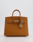 Hermes Birkin 25 Sellier Bag in Toffee Epsom Leather with Palladium Hardware