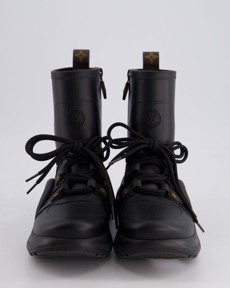 Louis Vuitton Black Archlight Rubber Boots Size EU 37