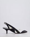 Louis Vuitton Black and White Archlight Slingback Heels With Logo Details Size EU 37