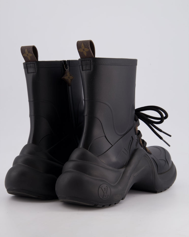 Louis Vuitton Black Archlight Rubber Boots Size EU 37