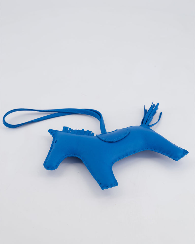 Hermes Rodeo GM Bag Charm in Bleu Zanzibar Milo Leather