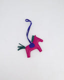 Hermes Grigri Rodeo MM Bag Charm in Rose Pourpre, Malachite & Bleu Electrique Milo Leather RRP £540