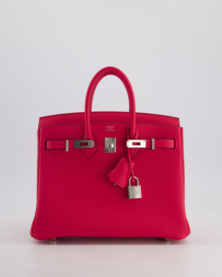 *RARE* Hermes Birkin 25 Retourne Bag in Rose Mexico Togo Leather with Palladium Hardware