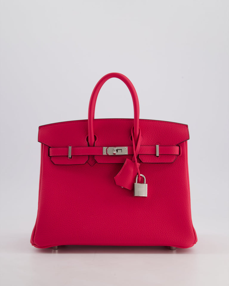 *RARE* Hermes Birkin 25 Retourne Bag in Rose Mexico Togo Leather with Palladium Hardware
