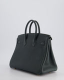 Hermes Birkin 25 Retourne Bag in Vert Mangrove Togo Leather with Permabrass Hardware