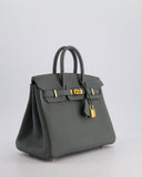 *SUPER HOT COLOUR* Hermes Birkin 25 Retourne Bag in Vert Amande Togo Leather with Gold Hardware