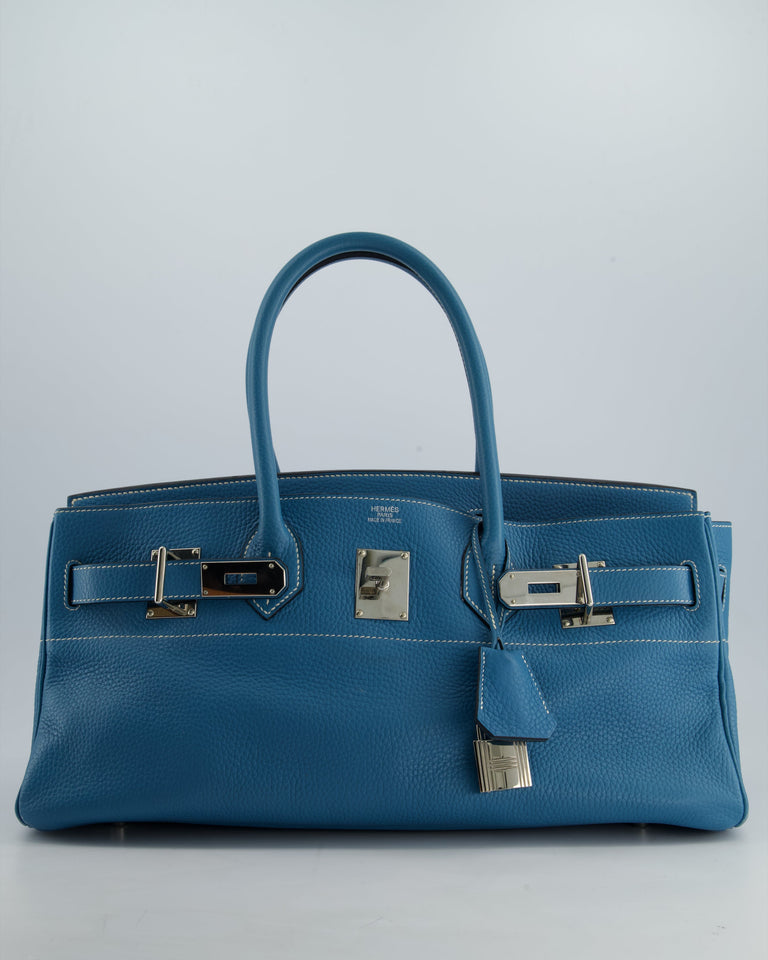 *COLLECTORS* Hermes Birkin JPG Bag in Bleu Jean Clemence Leather with Palladium Hardware