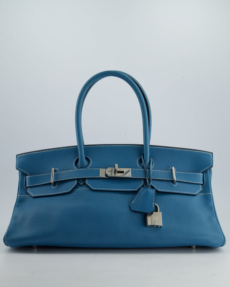 *COLLECTORS* Hermes Birkin JPG Bag in Bleu Jean Clemence Leather with Palladium Hardware