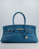 *COLLECTORS* Hermes Birkin JPG Bag in Bleu Jean Clemence Leather with Palladium Hardware