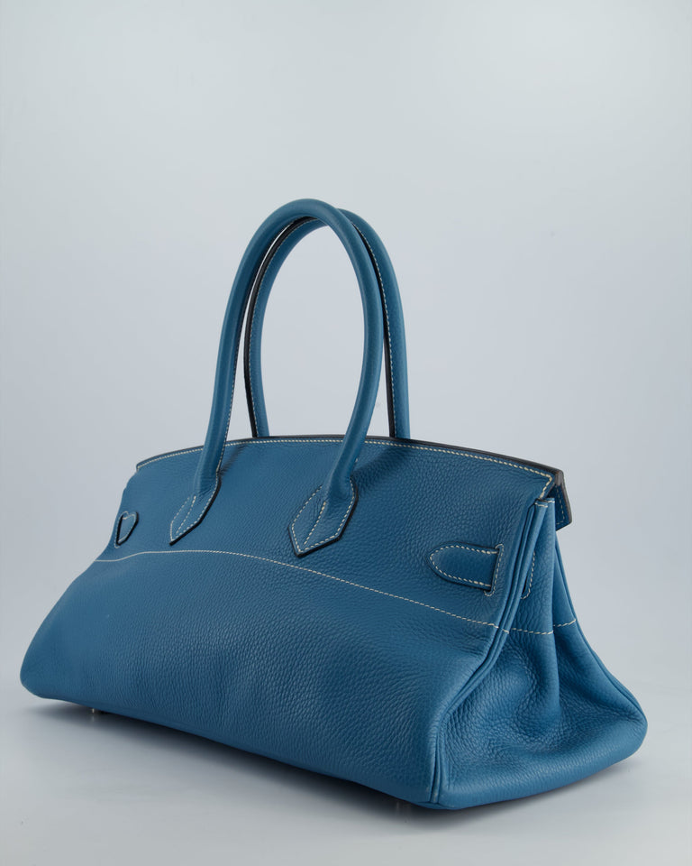 *COLLECTORS* Hermes Birkin JPG Bag in Bleu Jean Clemence Leather with Palladium Hardware