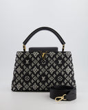 Louis Vuitton Limited Edition Since 1854 Monogram Capucines MM Bag in Black Calfskin and Embroideries with Gold Hardware