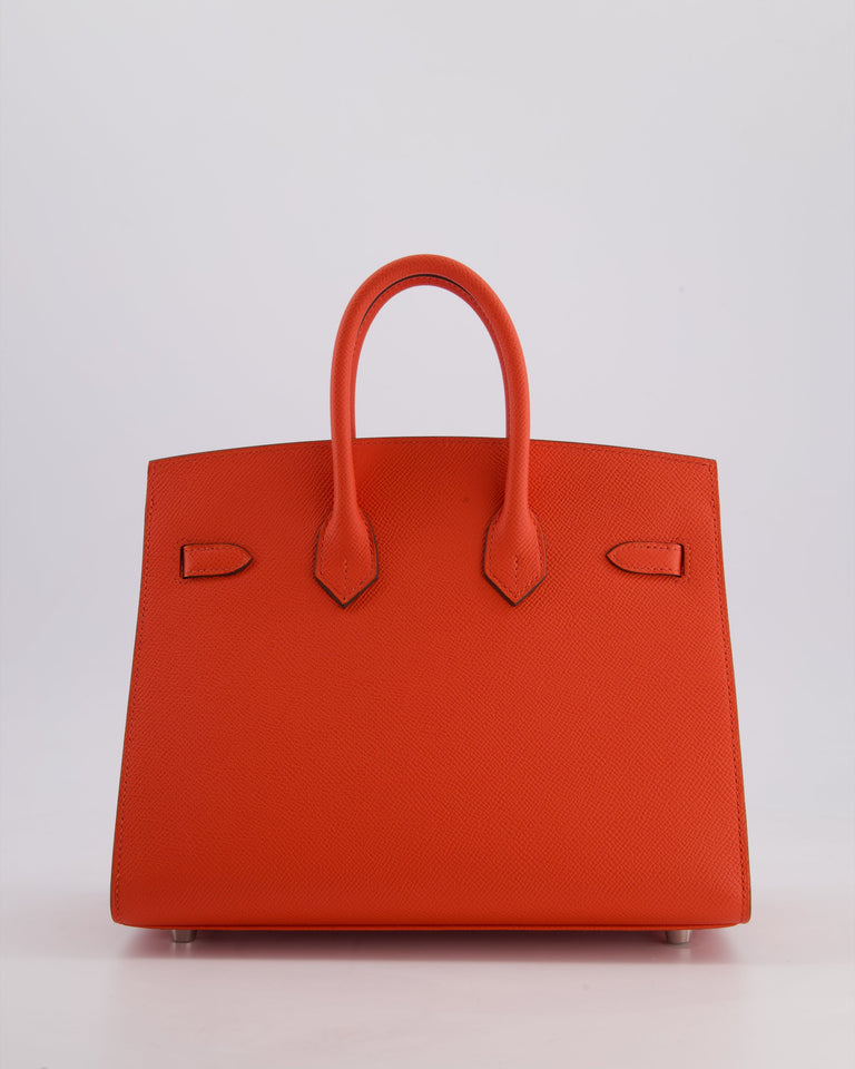*HOT* Hermes Birkin 25 Sellier Bag in Capucine Epsom Leather with Palladium Hardware