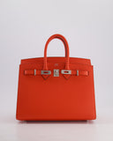 *HOT* Hermes Birkin 25 Sellier Bag in Capucine Epsom Leather with Palladium Hardware