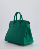 Hermes Birkin 25 Retourne Bag in Vert Vertigo Togo Leather with Palladium Hardware