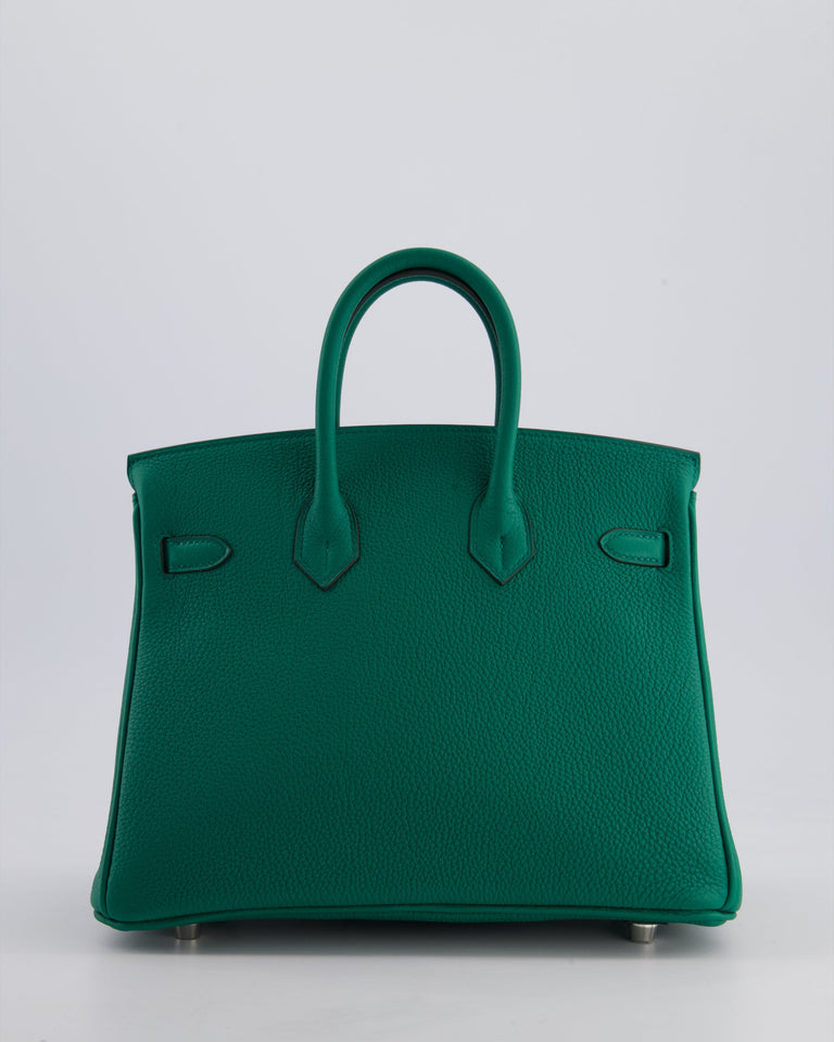 Hermes Birkin 25 Retourne Bag in Vert Vertigo Togo Leather with Palladium Hardware