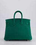 Hermes Birkin 25 Retourne Bag in Vert Vertigo Togo Leather with Palladium Hardware