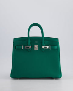 Hermes Birkin 25 Retourne Bag in Vert Vertigo Togo Leather with Palladium Hardware