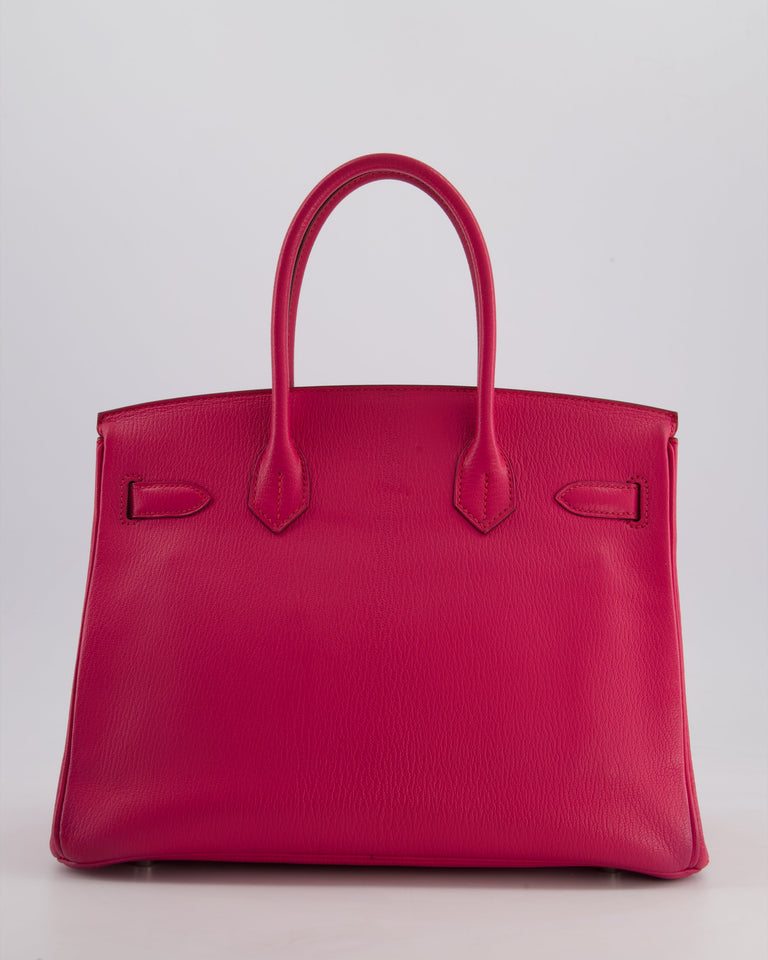 *FIRE PRICE & HOT* Hermes Birkin 30 Retourne Bag in Rose Shocking Chèvre Mysore Leather with Palladium Hardware