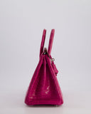 *RARE* Hermes Birkin 25 Retourne Bag in Rose Scheherezade Niloticus Porosus with Palladium Hardware