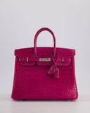 *RARE* Hermes Birkin 25 Retourne Bag in Rose Scheherezade Niloticus Porosus with Palladium Hardware