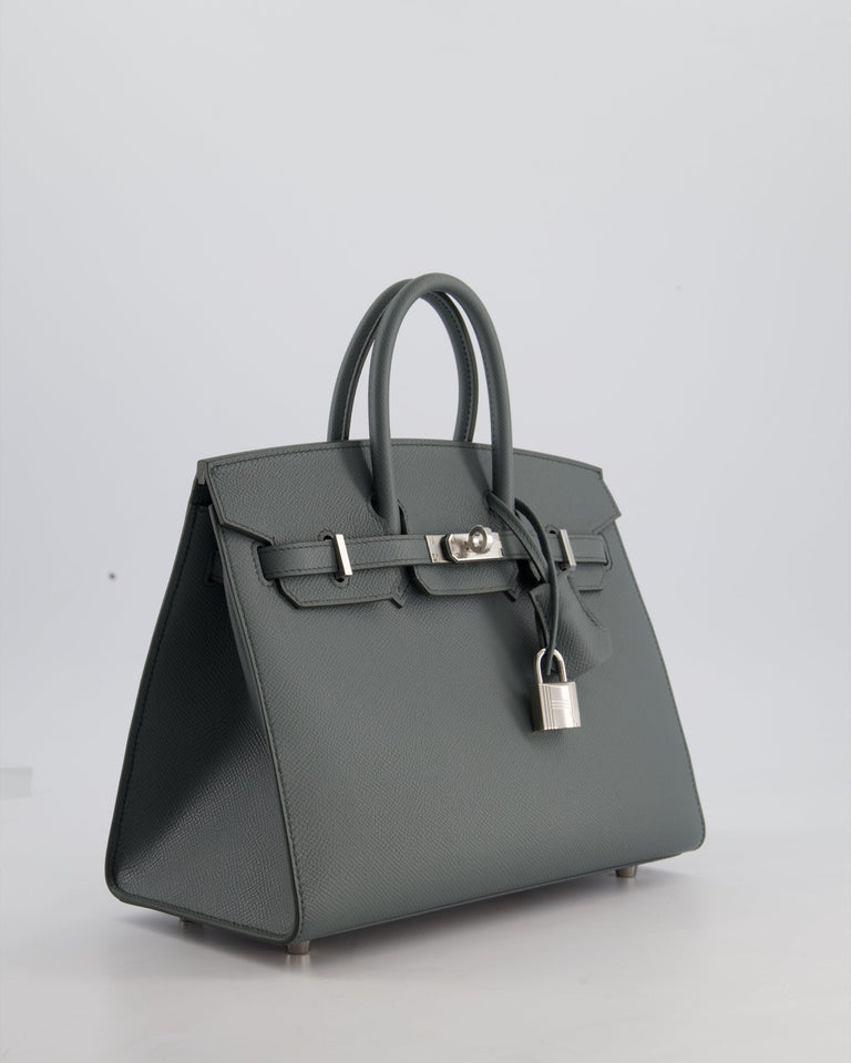 Hermes Birkin 25 Sellier Bag in Vert Amande Epsom Leather with Palladium Hardware