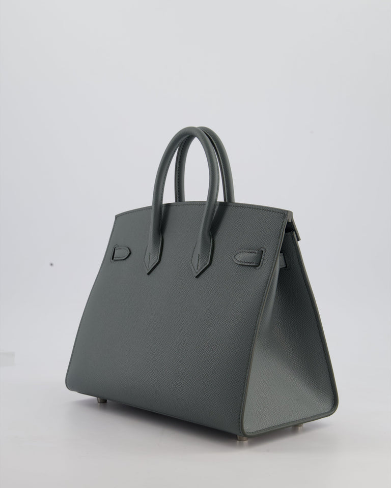 Hermes Birkin 25 Sellier Bag in Vert Amande Epsom Leather with Palladium Hardware