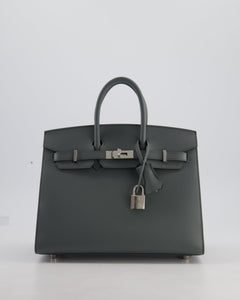 Hermes Birkin 25 Sellier Bag in Vert Amande Epsom Leather with Palladium Hardware