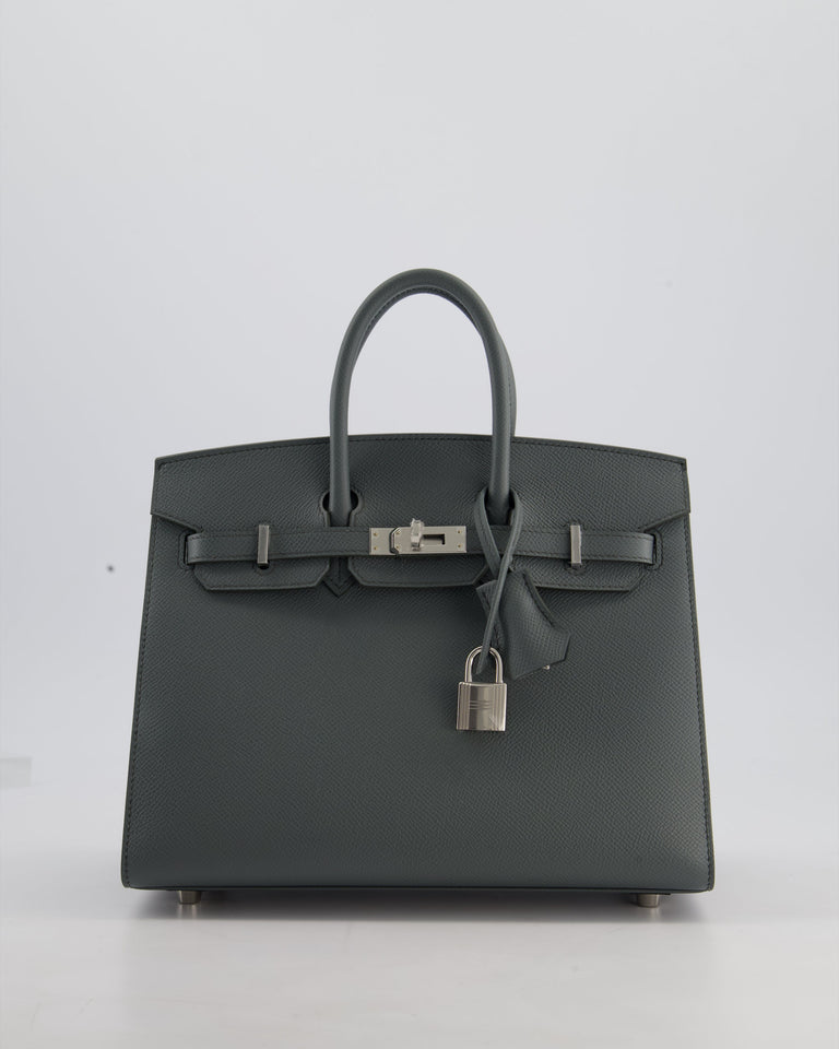 Hermes Birkin 25 Sellier Bag in Vert Amande Epsom Leather with Palladium Hardware