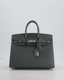 Hermes Birkin 25 Sellier Bag in Vert Amande Epsom Leather with Palladium Hardware