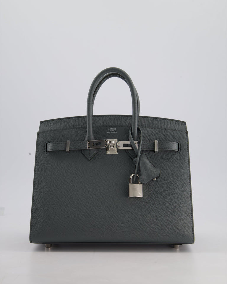 Hermes Birkin 25 Sellier Bag in Vert Amande Epsom Leather with Palladium Hardware
