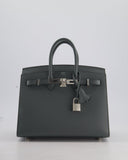 Hermes Birkin 25 Sellier Bag in Vert Amande Epsom Leather with Palladium Hardware
