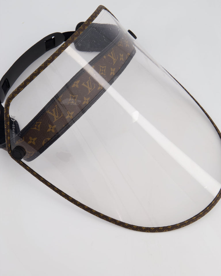 Louis Vuitton Translucent Visor With Brown Monogram Canvas and Black Leather Strap