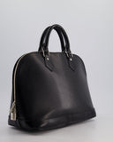 Louis Vuitton Alma PM Bag in Black Epi Leather with Silver Hardware