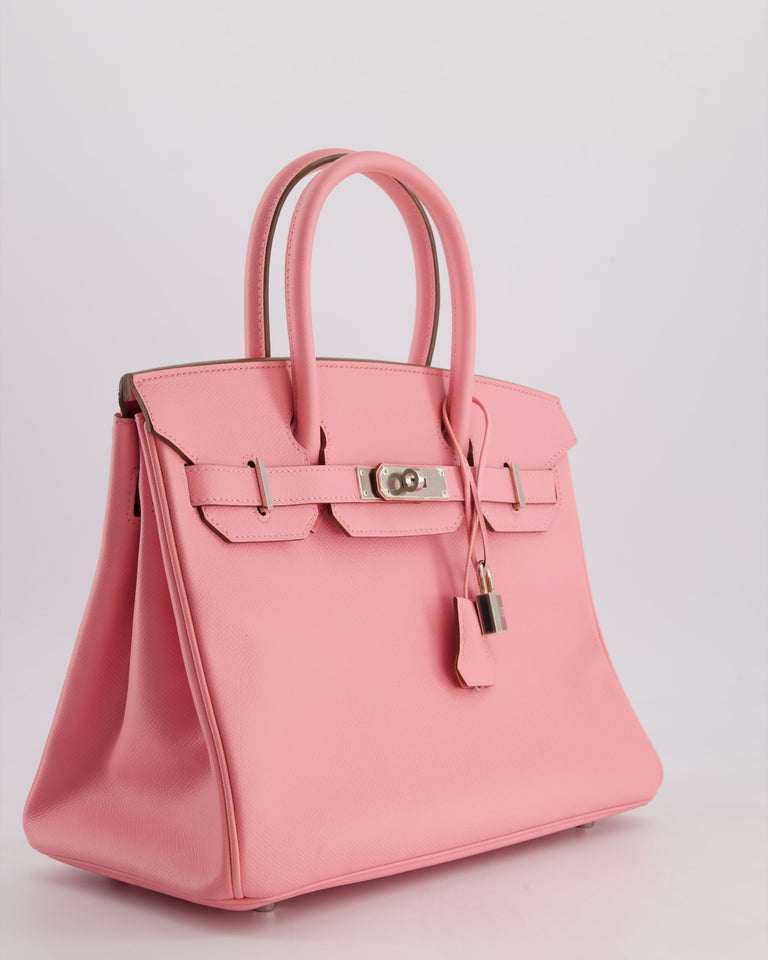 Hermes Birkin 30 Retourne Bag in Rose Confetti Epsom Leather with Palladium Hardware