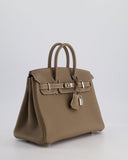 Hermes Birkin 25 Retourne Bag in Etoupe Togo Leather with Palladium Hardware