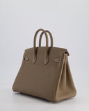 Hermes Birkin 25 Retourne Bag in Etoupe Togo Leather with Palladium Hardware