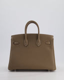 Hermes Birkin 25 Retourne Bag in Etoupe Togo Leather with Palladium Hardware