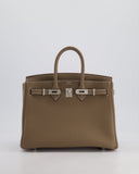 Hermes Birkin 25 Retourne Bag in Etoupe Togo Leather with Palladium Hardware