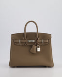 Hermes Birkin 25 Retourne Bag in Etoupe Togo Leather with Palladium Hardware