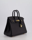 *SUPER RARE* Hermes Birkin 25 Retourne Bag in Noir Togo Leather with Permbrass Hardware