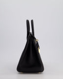 *SUPER RARE* Hermes Birkin 25 Retourne Bag in Noir Togo Leather with Permbrass Hardware